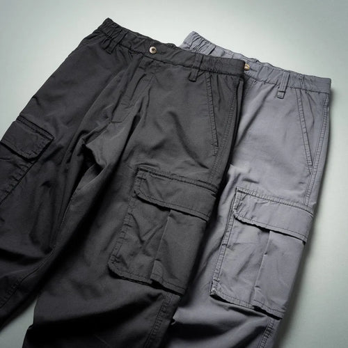 Crowd Favourite Cargos 100% Cotton Relaxed Cargo Pants Combo  Black & Steel Grey