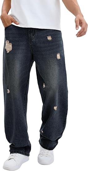 Premium Vintage Wash  Denim Jeans - High Rise Wide Leg Fit