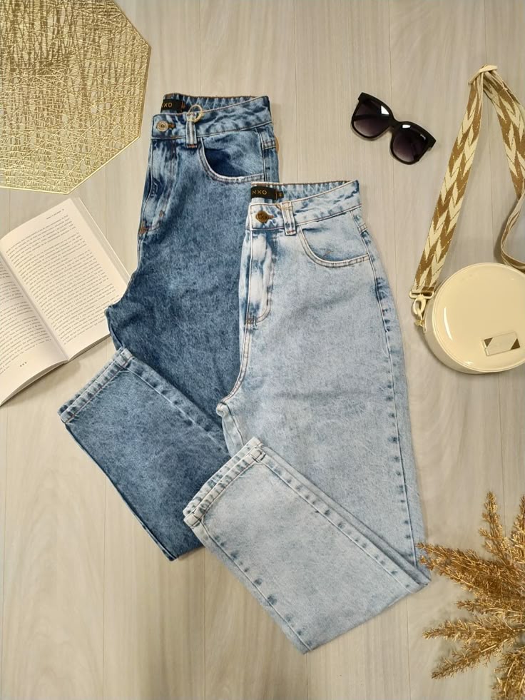Premium Vintage Wash  Denim Jeans - High Rise Wide Leg Fit