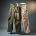 Crowd Favourite Cargos 100% Cotton Relaxed Cargo Pants Combo  Olive Green & Sand Beige